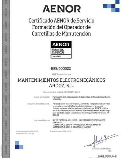 CERTIFICADO UNE 58451
